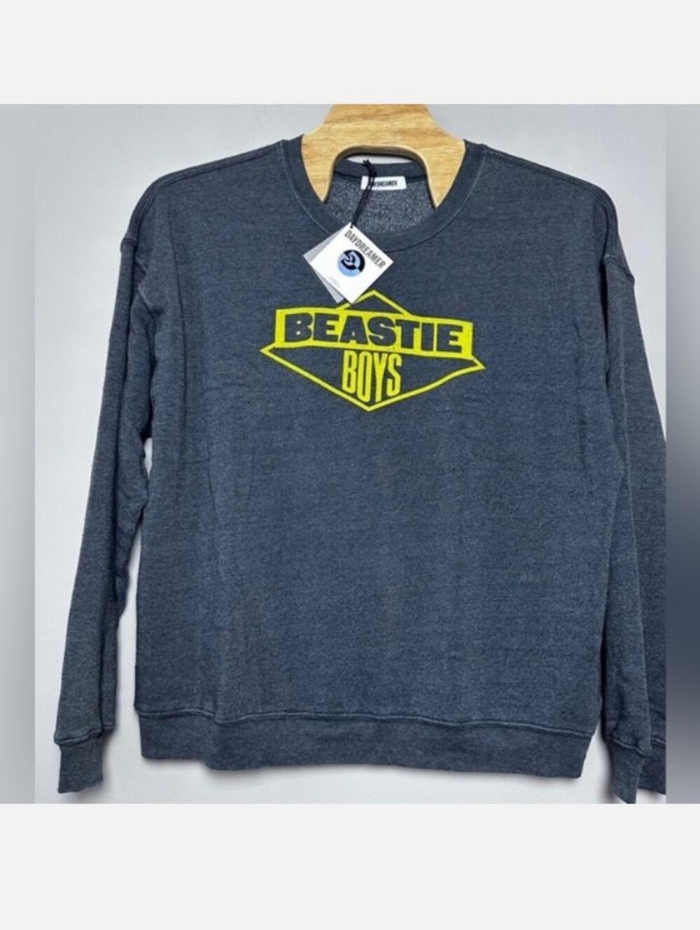 NWT! DAYDREAMER Beastie Boys Crewneck Black Sweatshirt Yellow Logo Size Small.